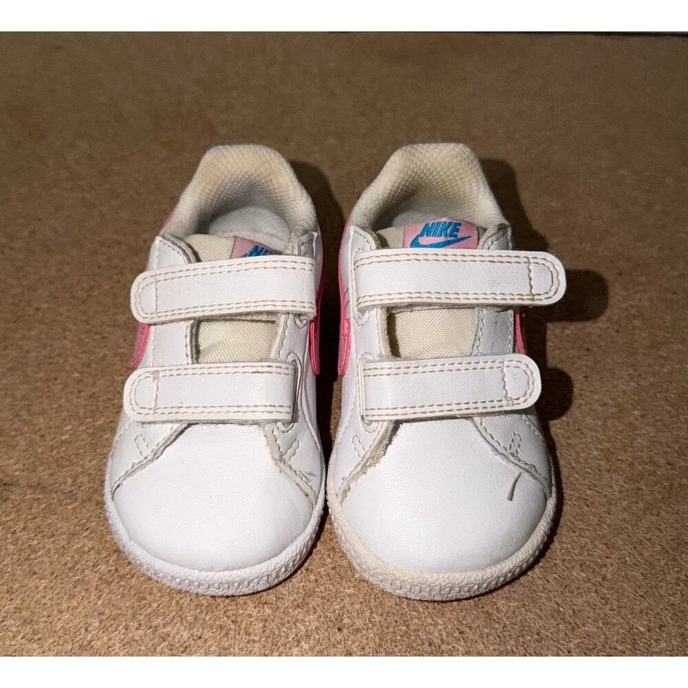 Nike Baby Sneakers White Pink Blue Court Royale Leather